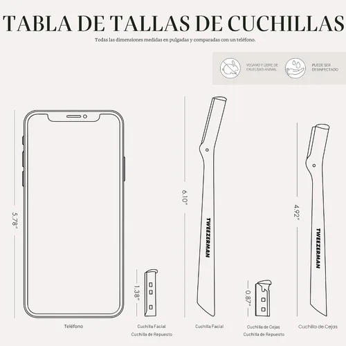 Vista 4 de Tweezerman Cuchillas de repuesto para maquinilla de afeitar, 4 unidades (paquete de 1)