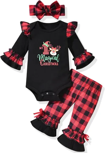 Vista 8 de HINTINA Conjunto de ropa para bebé recién nacida con diadema para el primer Halloween