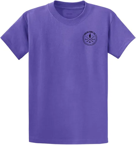 Vista 9 de Koloa Surf - Camisetas de algodón pesado para hombre, tallas grandes y altas Azul acuático/negro buscando diseño de ondas