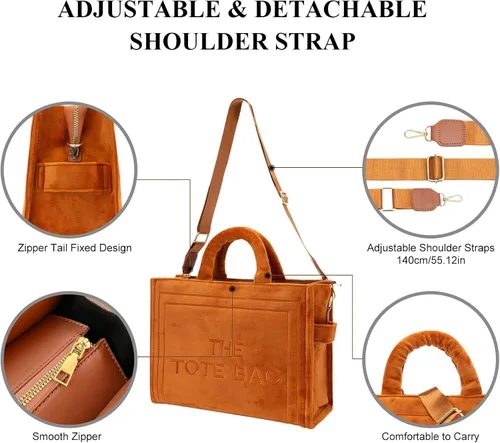 Vista 5 de JQAliMOVV The Tote Bags para mujer, bolsos de cuero de moda, bolso cruzado grande con asa superior para viajes y trabajo