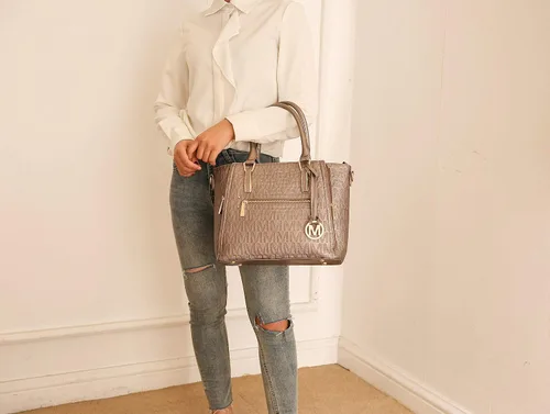 Vista 2 de MKF Collection - Bolso de hombro para mujer de cuero vegano con asa superior, bolso con bolsillo, bolso de mano y cartera de mano de Mia K