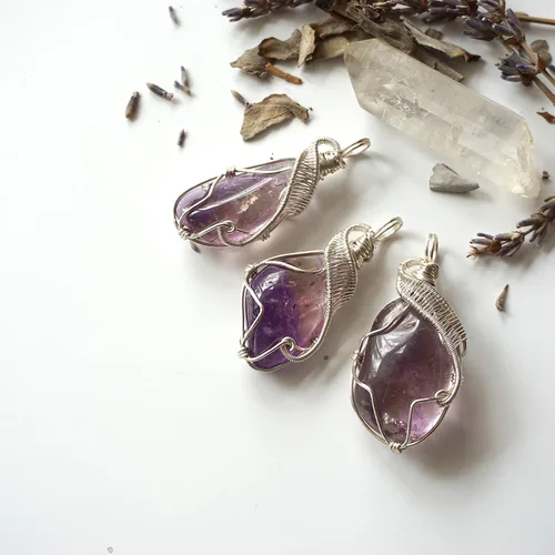 Vista 11 de Collar de cristal de piedra natal alternativo para mujer y hombre - plateado