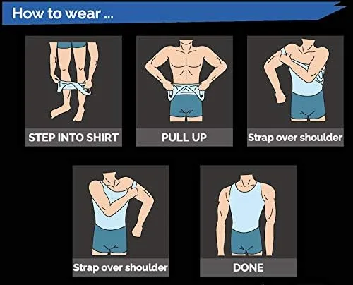 Vista 5 de Esteem Apparel Prendas de vestir para hombres, camisa de compresión para ocultar ginecomastia de pechos de hombre.