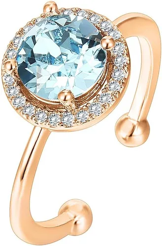 Vista 4 de PAVOI - Anillos chapados en oro de 14K con cristal de piedra natal Anillos para mujer