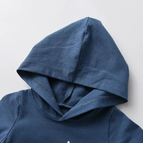 Vista 3 de Conjunto de 2 piezas de ropa para bebés recién nacidos, sudadera con capucha y pantalones largos de camuflaje, 2 piezas para otoño e invierno