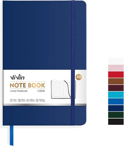 Vista 25 de ViVin Cuadernos de diario rayados para trabajo, 192 páginas, tamaño mediano de 5.5 x 8.3 pulgadas, rayado universitario, cuadernos A5 de tapa dura