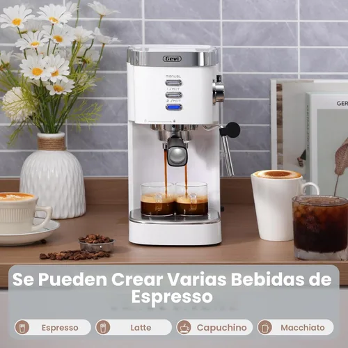 Vista 3 de Gevi - Máquina compacta de café expreso de 20 barras con espumador de leche para café con leche y capuchino