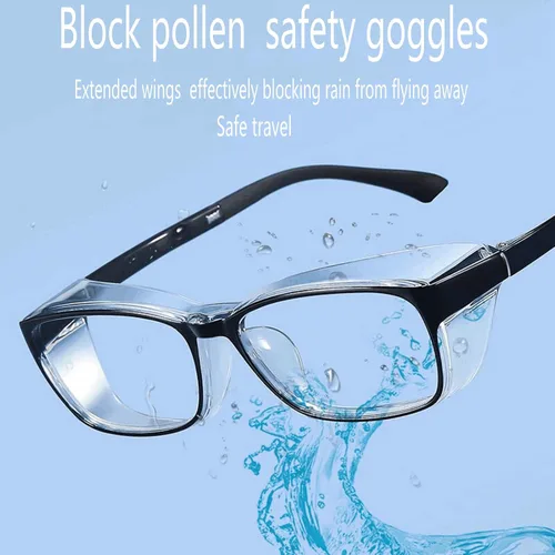 Vista 9 de willochra Paquete de 2 gafas de seguridad antivaho con protección lateral, bloqueo de luz azul, cómodas gafas de laboratorio transparentes