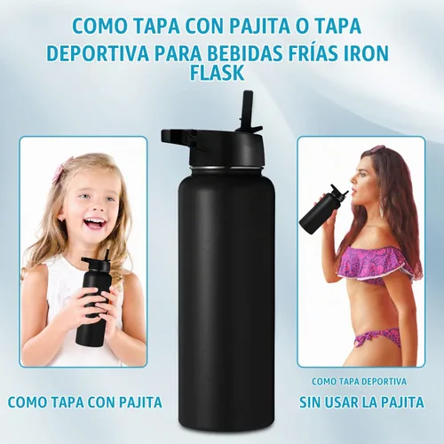 Vista 6 de 6 popotes de repuesto con 2 cepillos de limpieza para termo de hierro