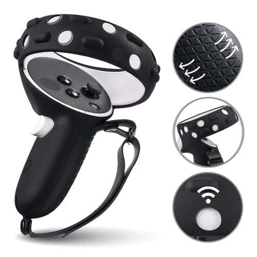 Vista 3 de for Oculus Quest 2 Silicone Case Accessory with VR Case Cover, Silicone VR Face Cover Pad and Quest 2 Touch Controller Grip Cover, Lens Cover