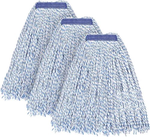 Vista 17 de Matthew Cleaning - Paquete de 3 trapeadores de algodón de 16 onzas, cuerda abierta de algodón, recambios de cuerda resistente, mezcla universal