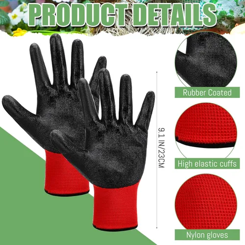 Vista 4 de Sintuff 120 pares de guantes de jardinería para mujeres y hombres, a granel, antideslizantes, multipropósitos, guantes de paisajismo para patio