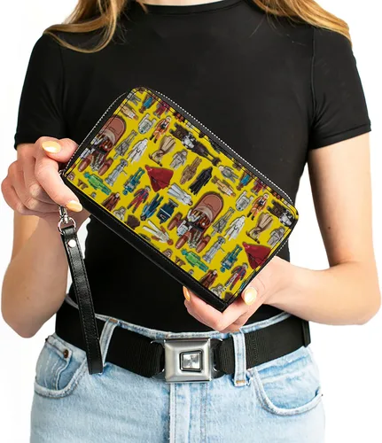 Vista 4 de Buckle-Down Cartera rectangular con cremallera de poliuretano para mujer, 7.5 x 4.5 pulgadas, Star Wars, Buckle-down Cartera rectangular