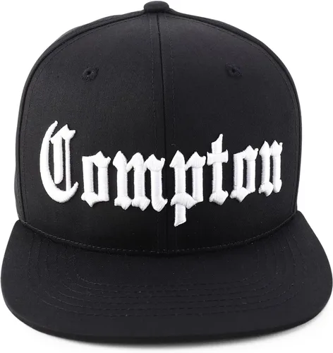 Vista 2 de Trendy Apparel Shop Old English Compton City 3D Bordado 6 Panel Snapback Cap