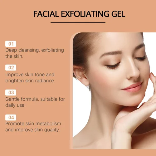 Vista 3 de Gel exfoliante facial, exfoliante facial hidratante con enzima naranja, limpieza profunda, gel exfoliante hidratante de naranja, elimina puntos