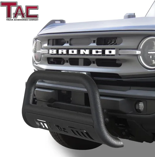 Vista 8 de TAC Barra de Defensa 3" Textura Negra Compatible con Ford Bronco SUV 2021-2025, Parachoques Delantero, Protector de Parrilla, Protector de Cepillo