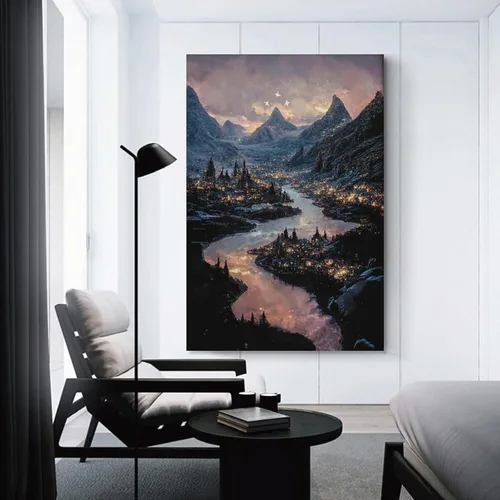 Vista 3 de AAHARYA Póster de la corte nocturna de Sarah J. Maas, con texto en inglés "A Court of Thorns and Roses Night Court of Thorns and Roses", lienzo