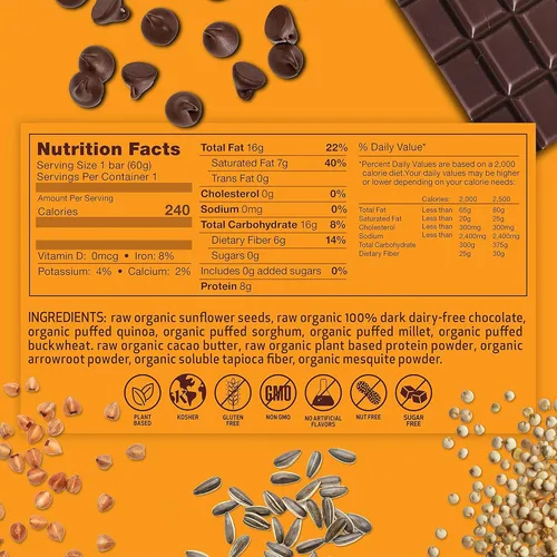 Vista 2 de Rawmantic - Barra de proteínas veganas a base de plantas, chocolate crudo
