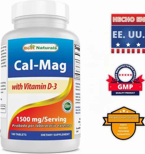 Vista 6 de Best Naturals Calcio Magnesio con Vitamina D3 1500mg y Vitamina C 1000 mg