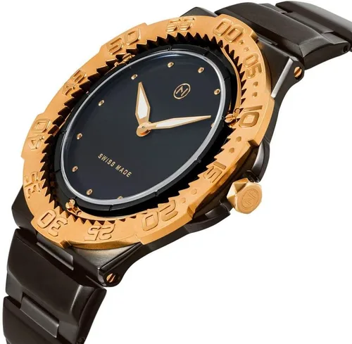 Vista 2 de NOVE Trident - Relojes de buceo para hombre y mujer, fabricación en Suiza, ultrafinos, 0.3pulgadas de grosor, resistente al agua hasta 656pies