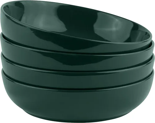 Vista 15 de KooK Tazón para pasta, ensaladeras, sopa, cuencos para servir, cerámica, gran capacidad, apto para microondas y lavavajillas, juego de 4, 40 onzas