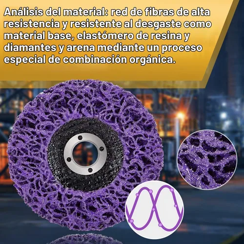 Vista 3 de Paquete de 10 ruedas de disco para amoladora angular, eliminación de óxido de pintura de 4-1/2 x 7/8 pulgadas Material abrasivo polivinílico