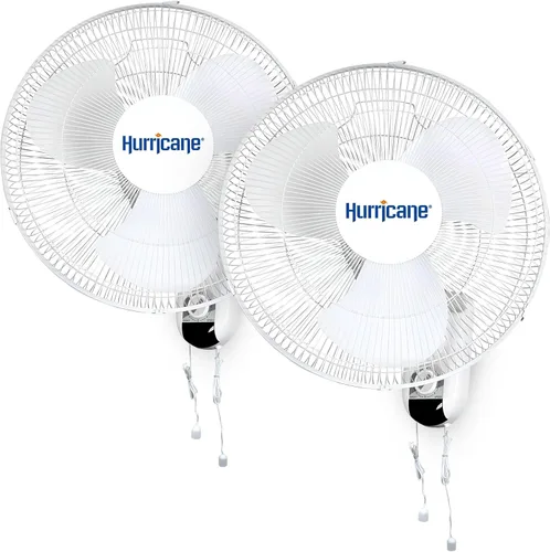 Vista 15 de Ventilador de pared de metal oscilante Hurricane Pro de alta velocidad con 3 velocidades, color negro, de 20 pulgadas - Unidad de enfriamiento