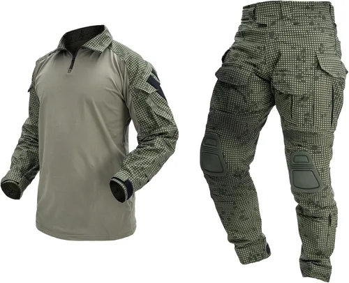Vista 9 de IDOGEAR Conjunto de uniformes de combate G3 para hombre con rodilleras y coderas, ropa de camuflaje