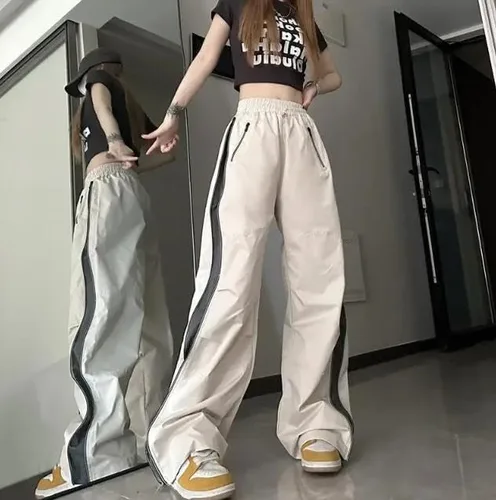 Vista 3 de RICHTRUE Pantalones de pista Y2k Mujeres Pantalones holgados Y2k Pantalones de paracaídas Y2k Ropa Y2k Pantalones Y2k Mujer