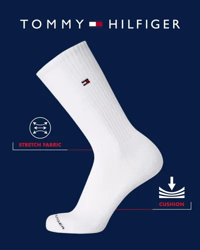Vista 2 de Tommy Hilfiger Men's Athletic Cushioned Crew Socks (10-Pack)