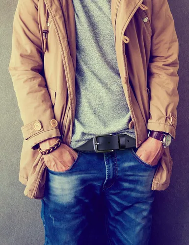 Vista 3 de Timberland - Cinturón de piel clásico para hombre, Cinturón de jean de piel clásico, 32