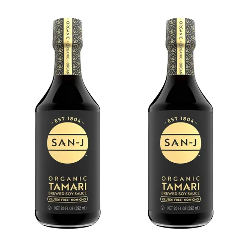 Vista 19 de SAN-J Tamari reducido en sodio (sin gluten, orgánico), 10 fl oz (paquete individual) Sal reducida, Umami rico, sin trigo, Kosher, certificado