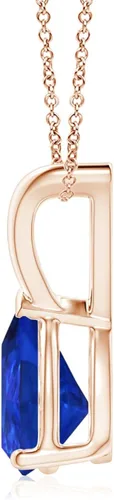 Vista 2 de Angara V-Bale - Collar con colgante solitario de tanzanita natural en forma de pera (0.65 cttw AAA tanzanita), Tanzanita