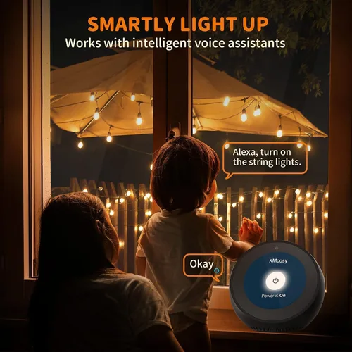 Vista 9 de XMCOSY+ Guirnalda de luces inteligentes para exteriores, luces de patio G40 de 75 pies con 34 bombillas LED regulables, control WiFi y aplicación