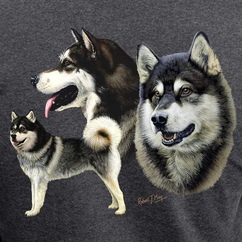Vista 3 de CafePress Alaskan Malamute - Conjunto de pijama para mujer, color carbón