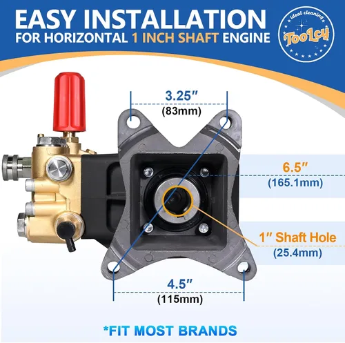 Vista 5 de TOOLCY Bomba de lavado a presión 1" eje 3600-4000 PSI 4 GPM