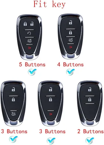 Vista 2 de Royalfox 3, 4, 5, 6 botones, diamantes de imitación brillantes 3D femeninos, funda para llave inteligente remota para Chevy Chevrolet Malibu Camaro