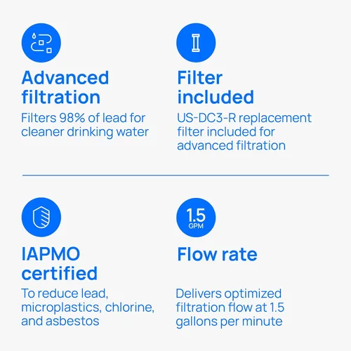 Vista 7 de Culligan US-DC3 - Sistema de filtro de agua para debajo del fregadero, conexión directa, filtración de plomo premium, elimina el 99% de plomo