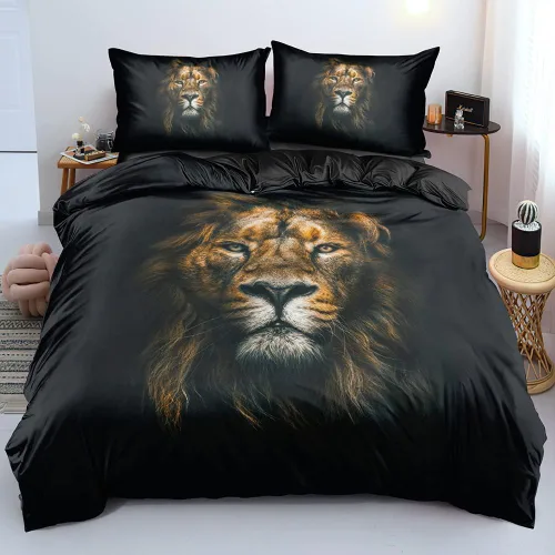 Vista 19 de Juego de funda de edredón con diseño de tigre blanco, tamaño individual, funda de edredón con estampado de animales salvajes, juego de ropa de cama