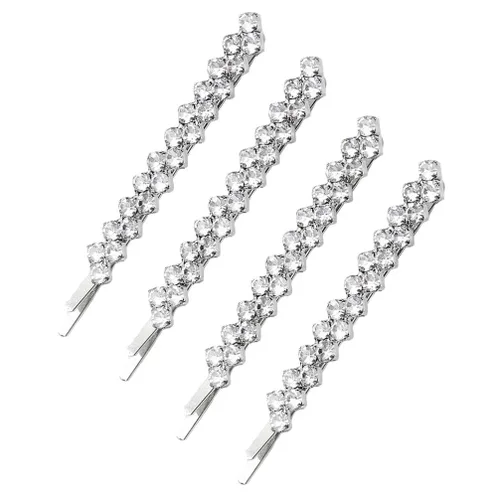 Vista 10 de Beaupretty Pinza para el cabello de moda, 2 pares de pines de diamantes de imitación para mujer, accesorios de joyería para el cabello, pinzas