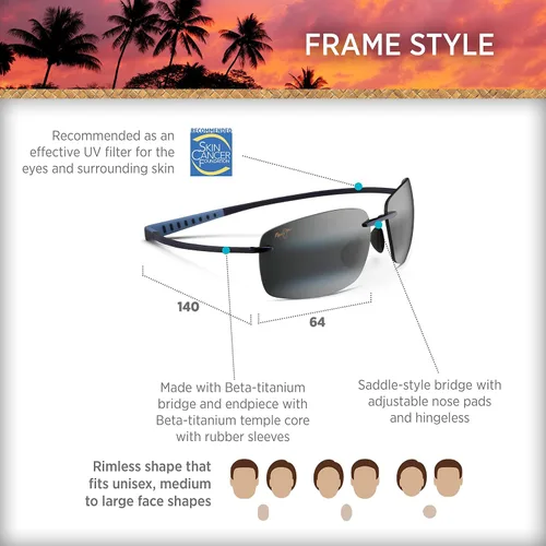 Vista 7 de Maui Jim Kumu - Gafas de sol 724 color titanio