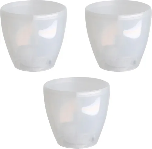 Vista 11 de DECOPOTS - Maceta de riego automático - Maceta decorativa para interiores con cartucho de drenaje e indicador de nivel de agua