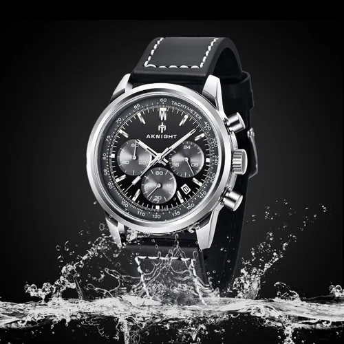 Vista 6 de Men Watch Watch for Men Waterproof Stainless Steel Chronograph Quartz Analog Fashion Business Sport Work Wrist Watches
