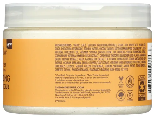 Vista 5 de SheaMoisture Crema exfoliante hidratante de comercio justo crudo para piel opaca, 11.3 onzas