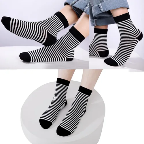 Vista 2 de MAGIARTE Calcetines cortos para mujer, de algodón peinado, estilo casual, atléticos, de un cuarto de pantorrilla, paquete de 6