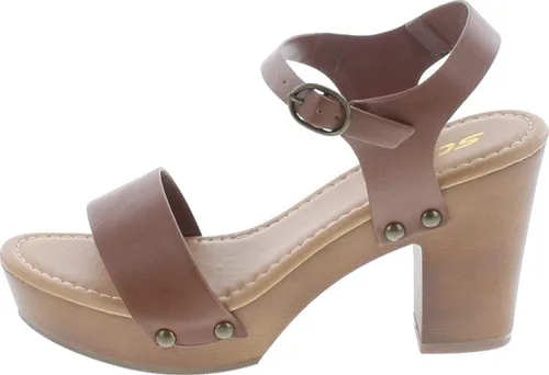 Vista 2 de Soda CHIVAS Women's Bold Buckles Studded Wedge Sandal