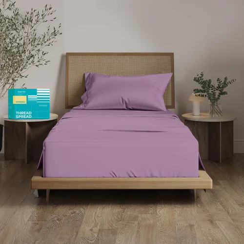Vista 13 de THREAD SPREAD Sábanas 100% Algodón Egipcio Tamaño Twin - 800 Alto Número de Hilos 3 Piezas Sábanas Twin Extra Largas para Dormitorio, Bolsillo