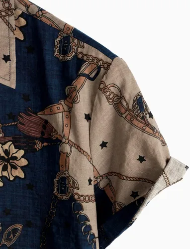 Vista 4 de VATPAVE Mens Casual Short Sleeve Button Down Shirts Regular Fit Hawaiian Summer Shirts