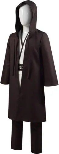Vista 2 de Rongxu Disfraz de túnica con capucha para niños, conjunto completo de disfraz de Halloween