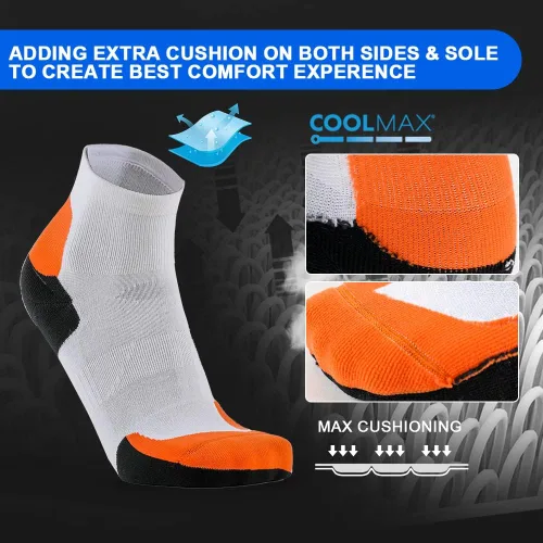 Vista 4 de limide Coolmax - Calcetines deportivos para correr, de secado rápido, de compresión sin costuras, 3 pares (talla M 7-11)